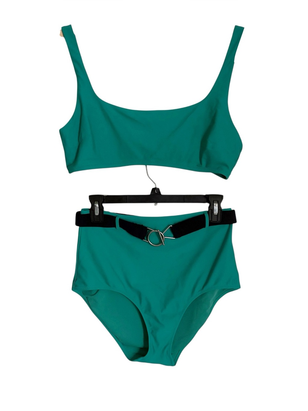 Aerie High Waisted Bikini Set with navy belt  💙 💚